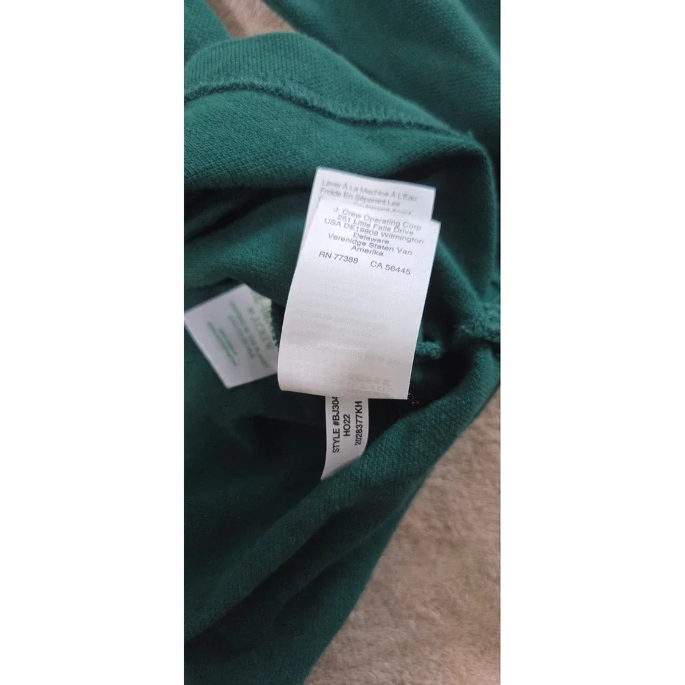 Vintage J. Crew Oarsman Polo Shirt Men Medium Green Mesh Cotton Long Sleeve